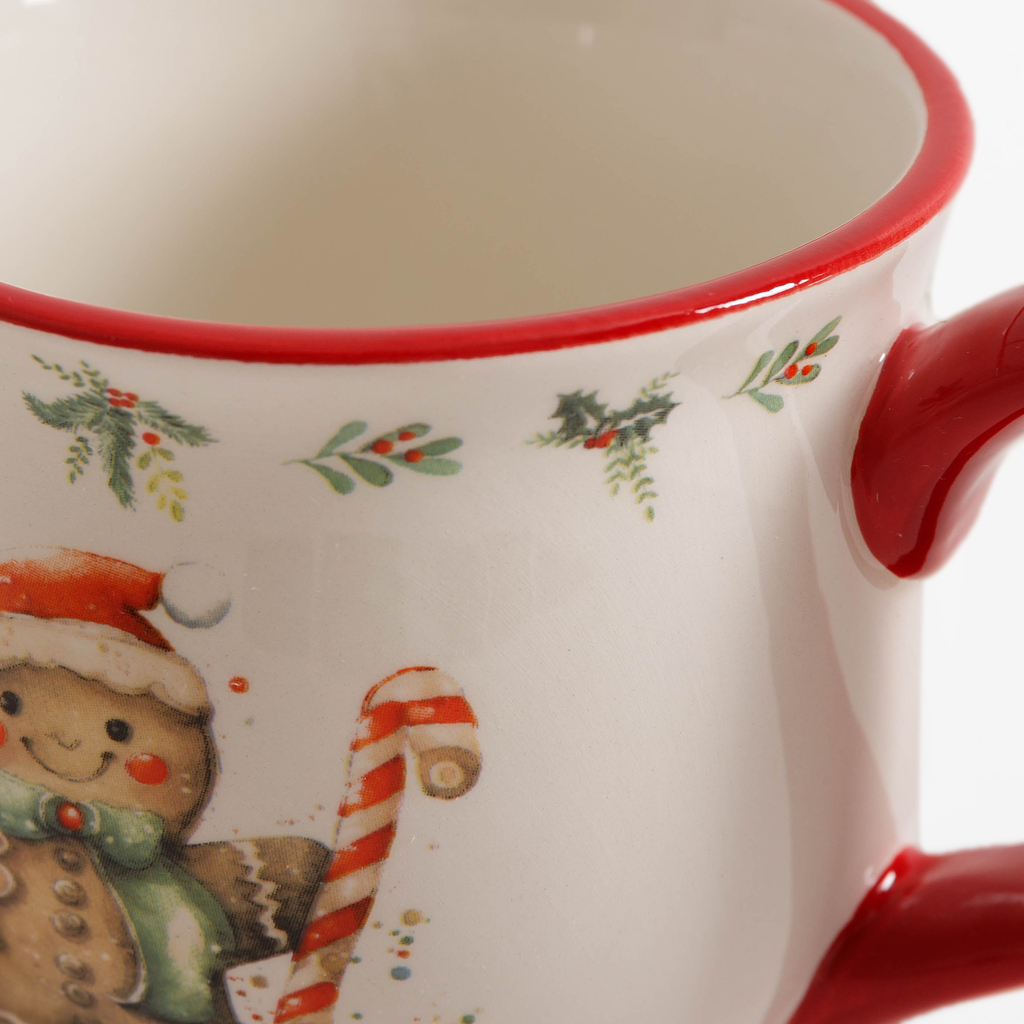 Kubek ceramiczny świąteczny HOLLY 430 ml