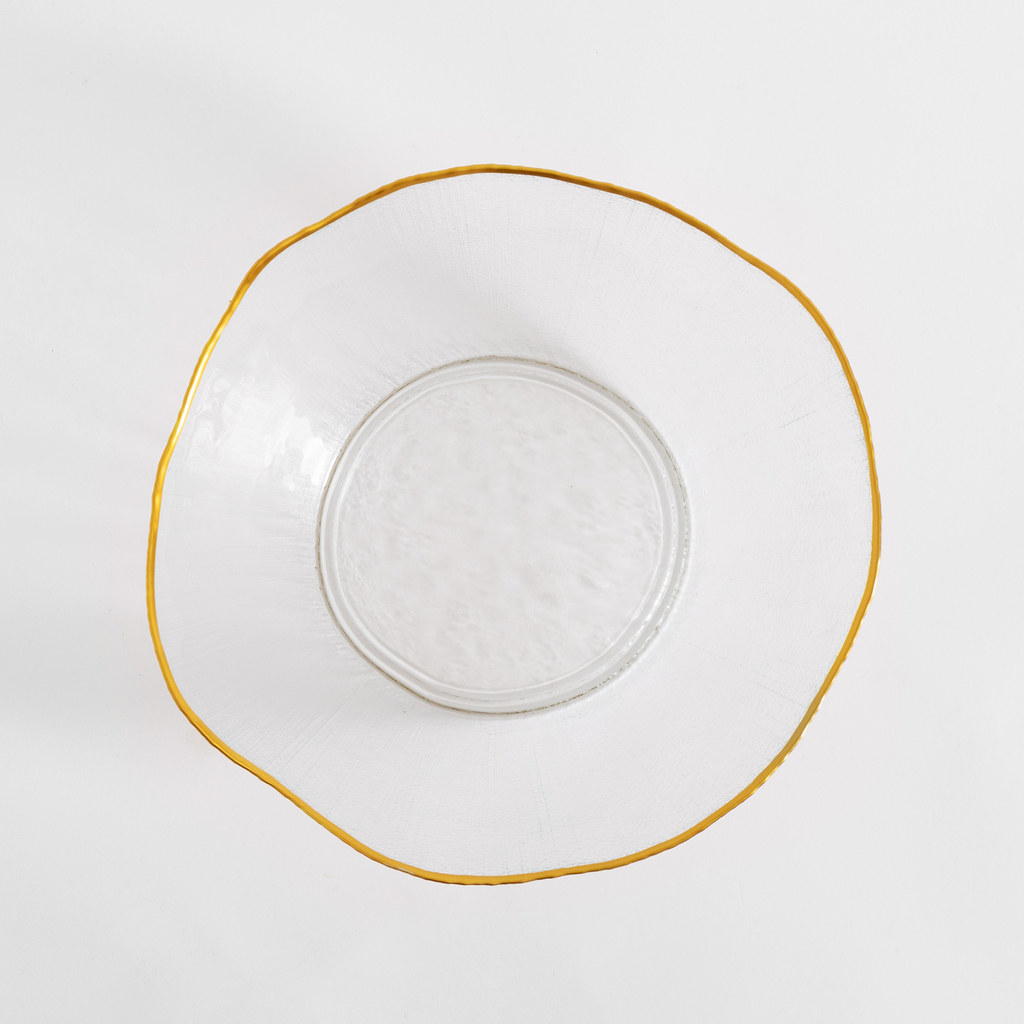 Miska szklana ze złotym rantem 28x11,5 cm