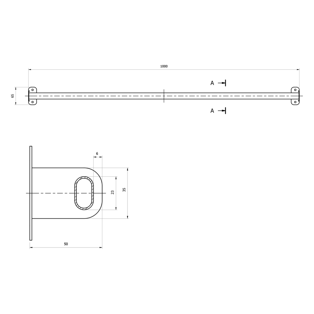 Reling do kuchni czarny OVAL RETRO 100 cm