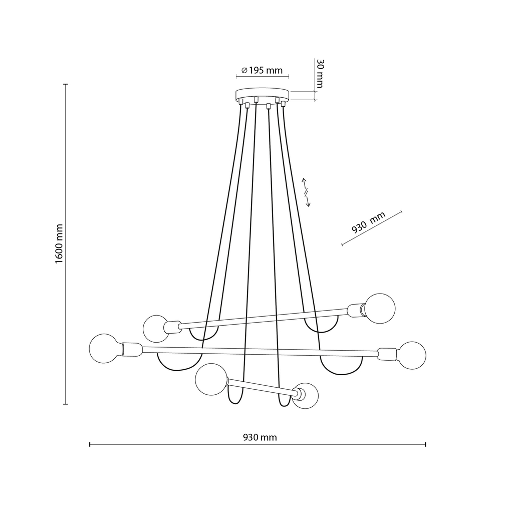 Lampa wisząca jasne drewno HELIX VI WOOD