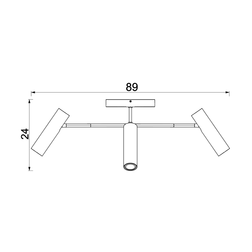 Lampa sufitowa 4 regulowane reflektory czarno-złota AXION