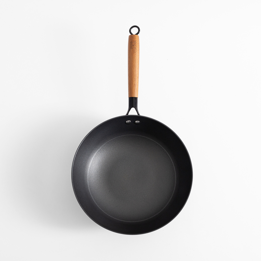 Wok żeliwny czarny FERRO 30 cm