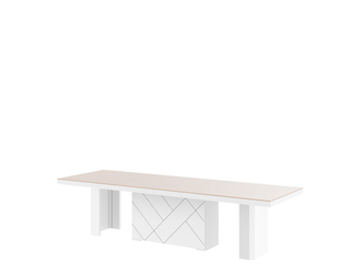 Stół rozkładany KOLOS MAX biały / cappucino połysk