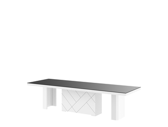 Stół rozkładany KOLOS MAX biały połysk / czarny mat