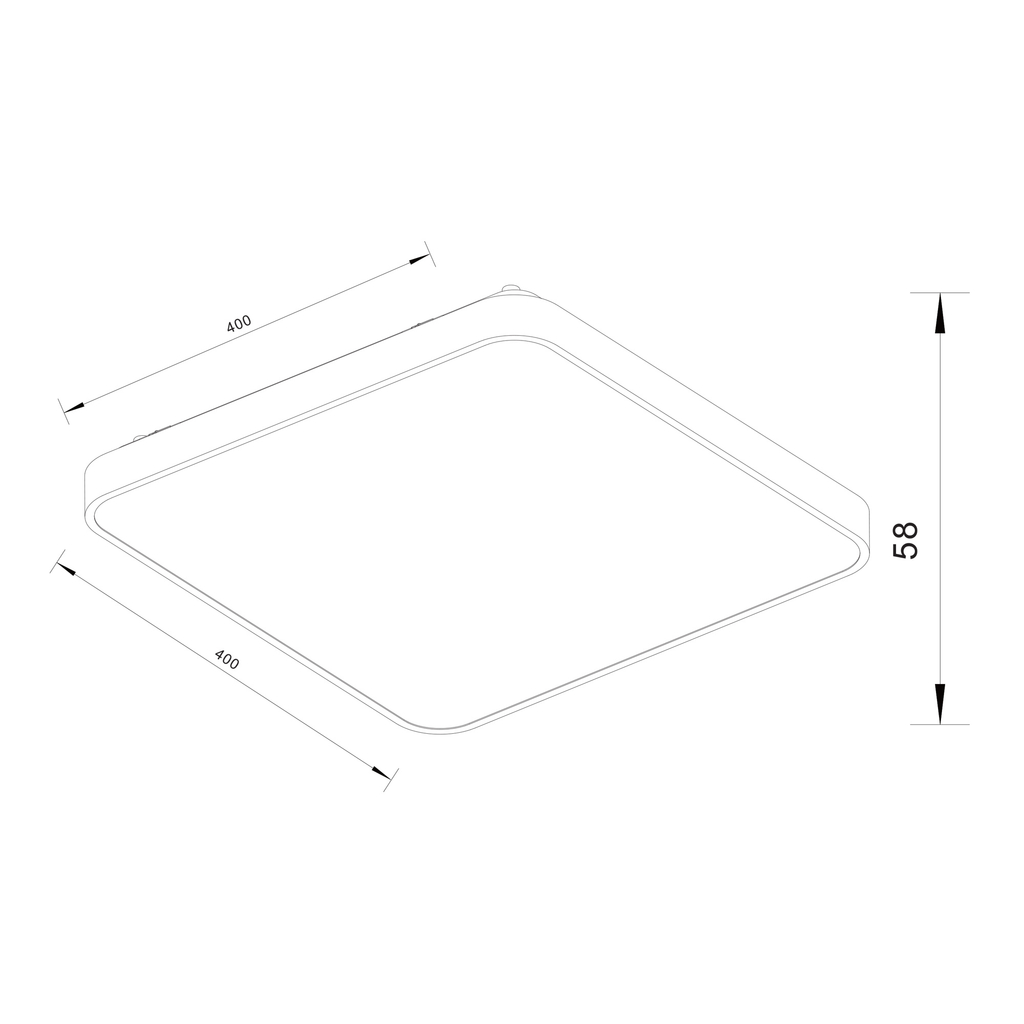 Plafon LED kwadratowy złoty SIERRA 40 cm - outlet