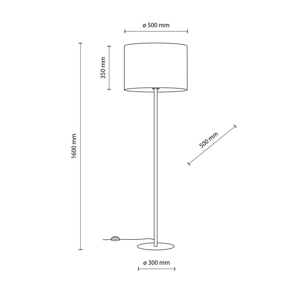 Lampa podłogowa z abażurem czarno-złota UMBERTO