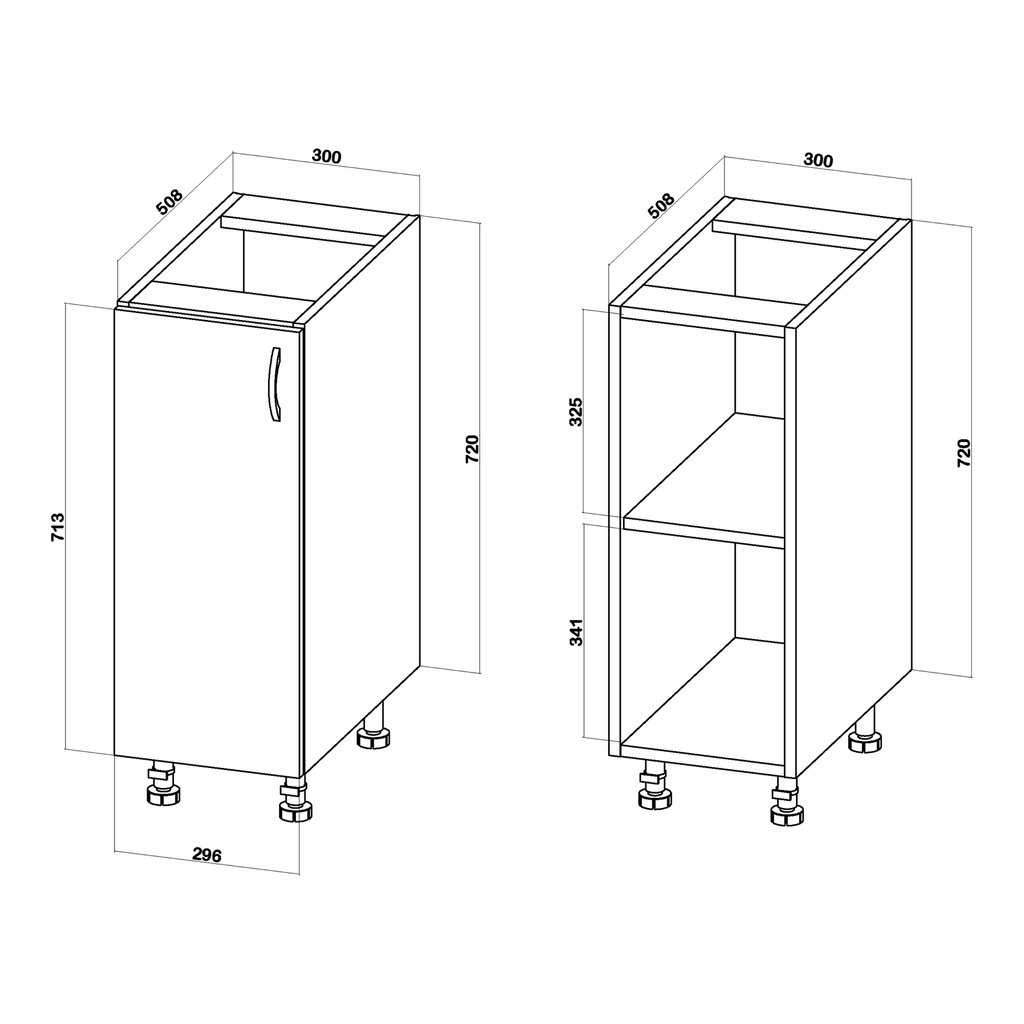 Szafka stojąca BASIC PLUS BP/D30 ramka szara