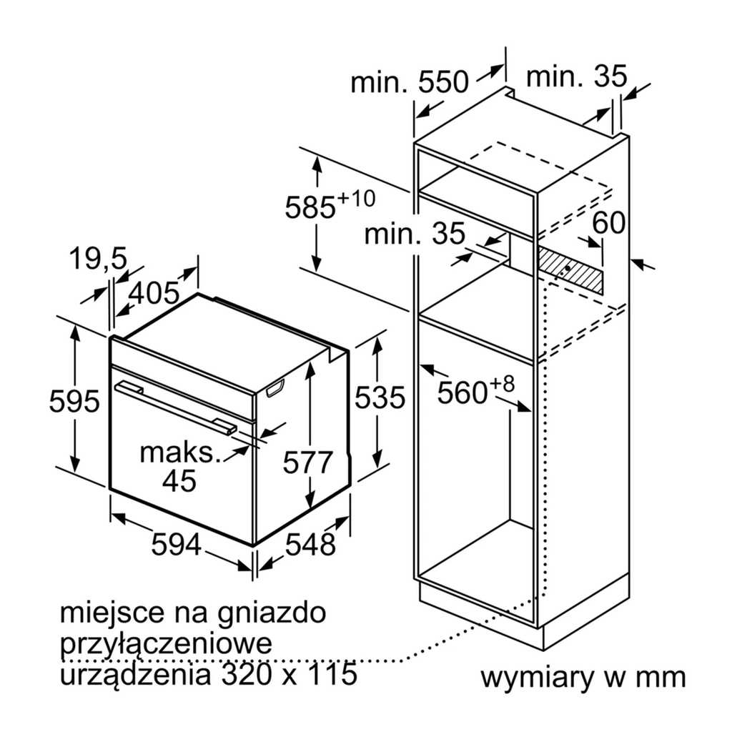 Piekarnik do zabudowy BOSCH seria 8 inox/czarny HBG7363B1