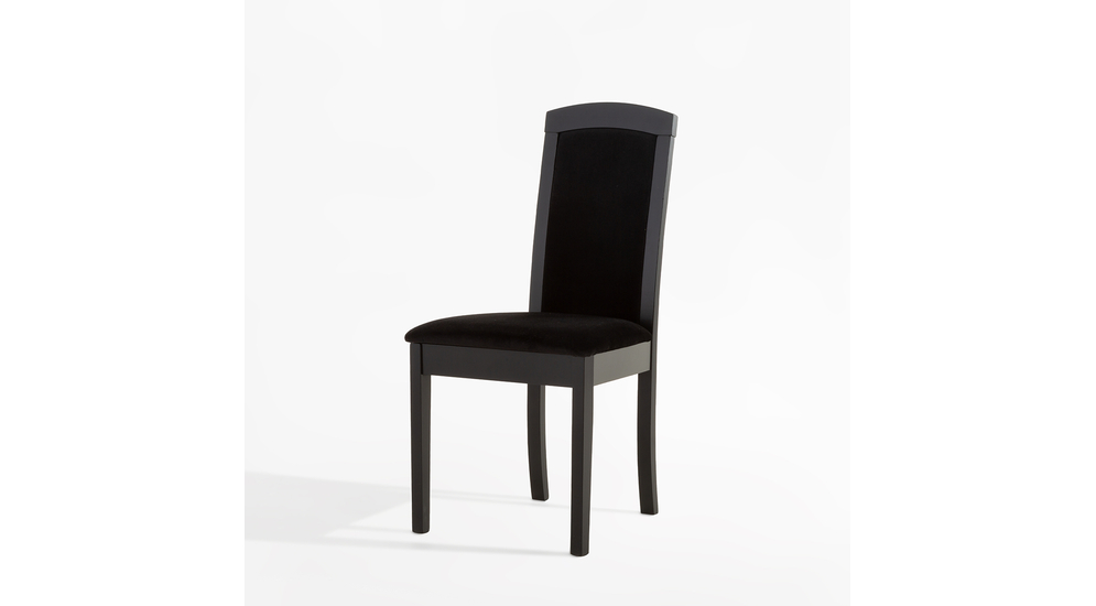 Krzesło drewniane z czarną tapicerką