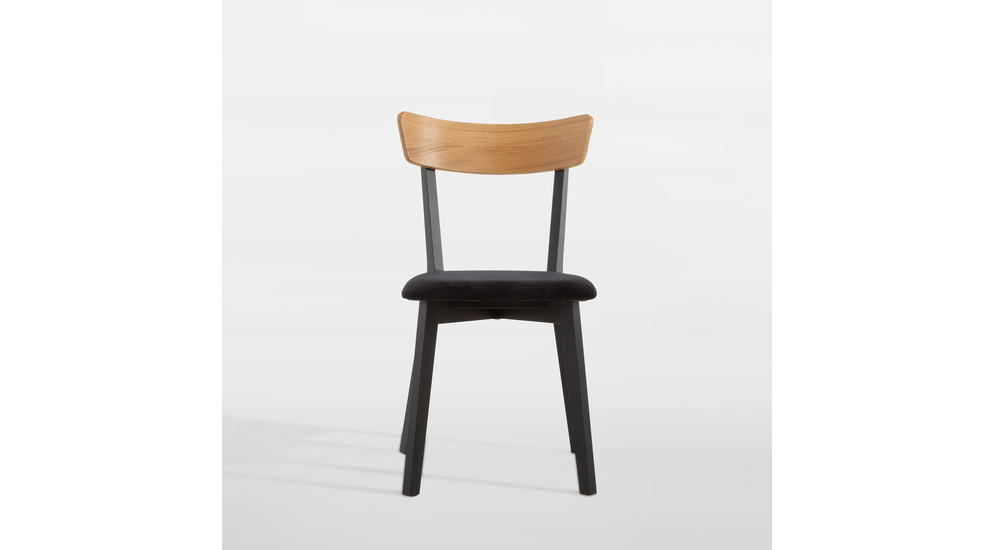Krzesło drewniane nowoczesne z czarnym welurem