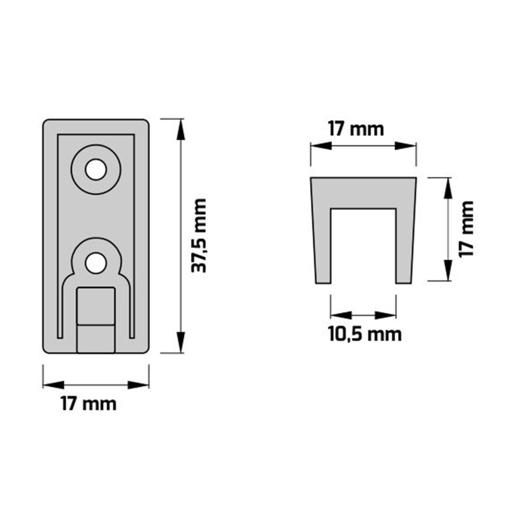 Drążek INFIT szary do szafy ADBOX 72,2 cm