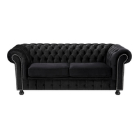 Sofa glamour rozkładana czarna CHESTER
