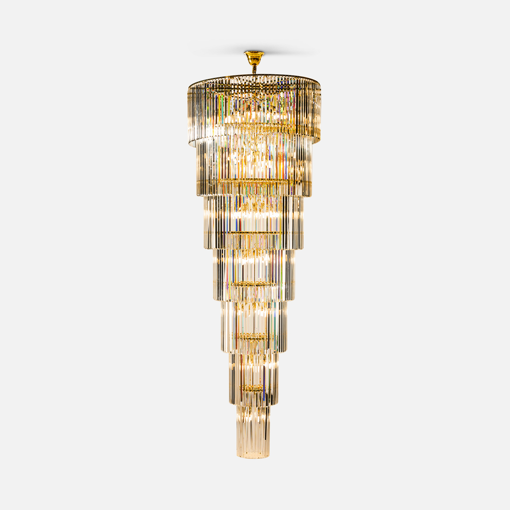 Lampa wisząca do salonu glamour złota LUXE 280 cm