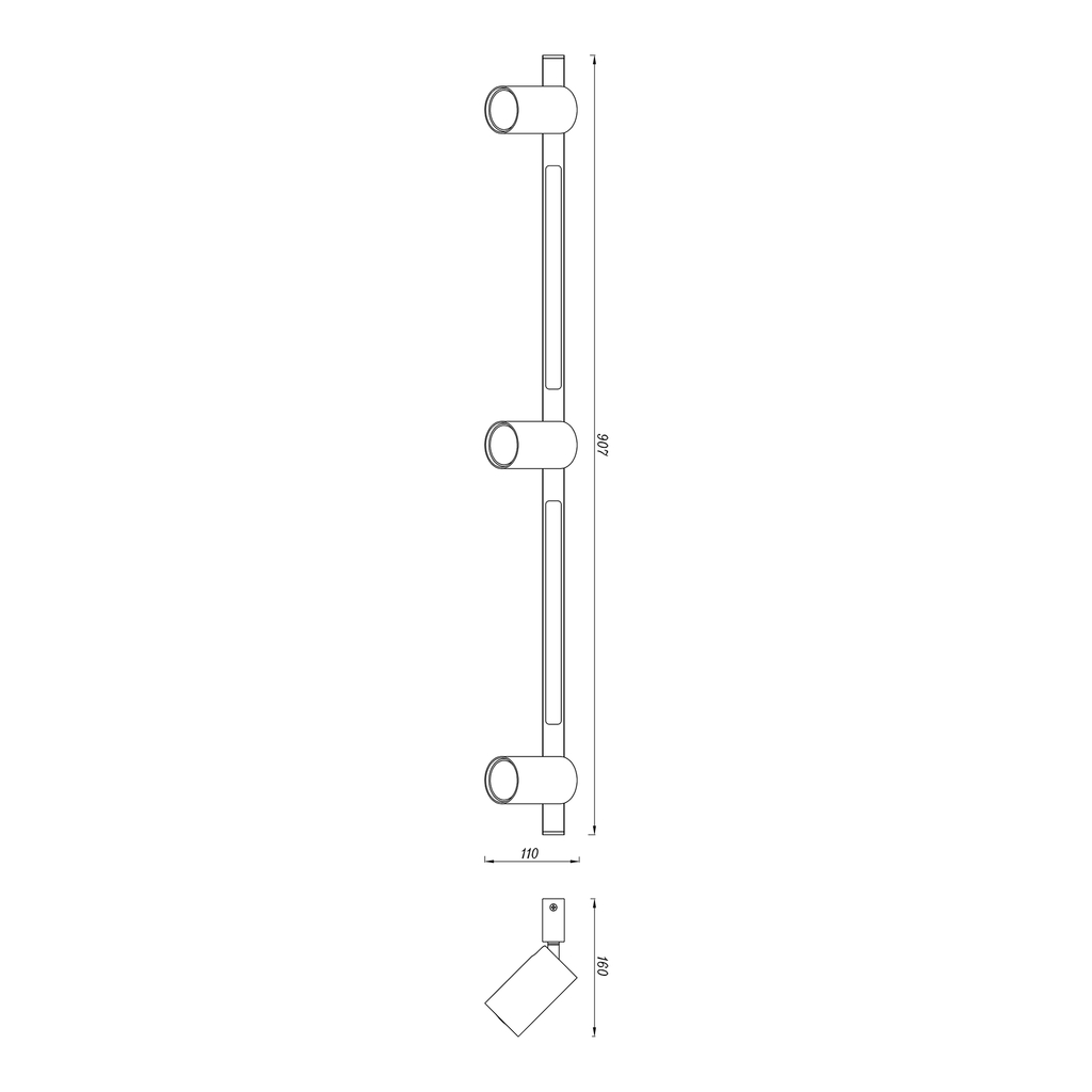 Listwa LED czarna MANNARI 5