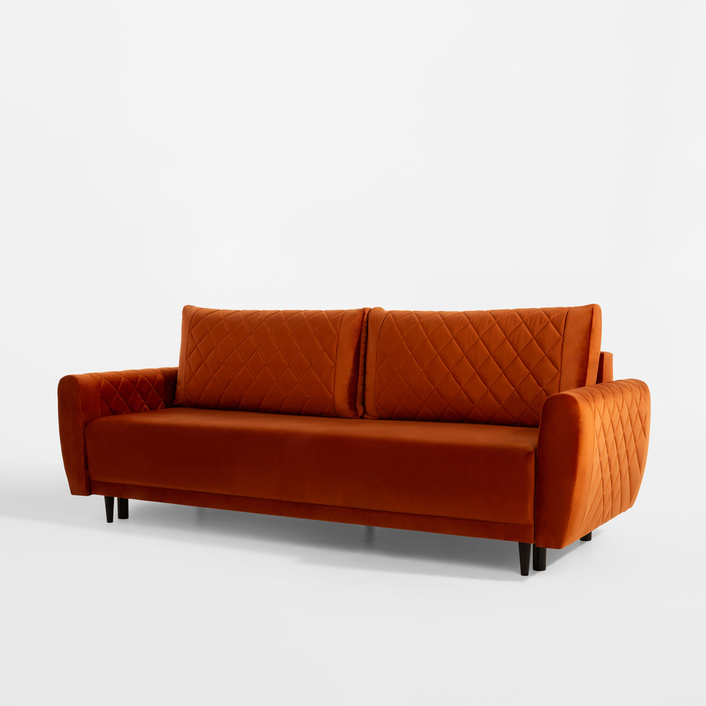 Sofa welurowa ruda ROMA