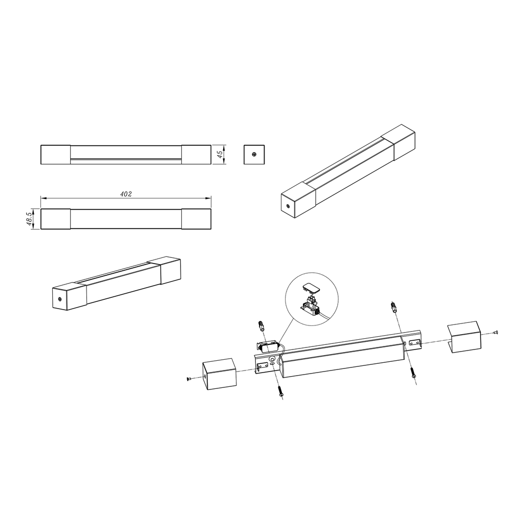 Kinkiet łazienkowy LED IP44 nikiel PARKS 40,2 cm