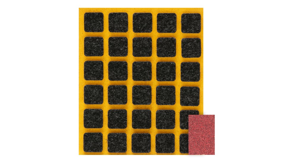 Podkładki pod meble czarne KWADRAT 1,5x1,5 cm