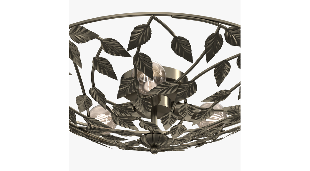 Klosz lampy ARION w formie ozdobnej, metalowej przesłony zwraca uwagę wzorem pięknie wyobrażonych liści.