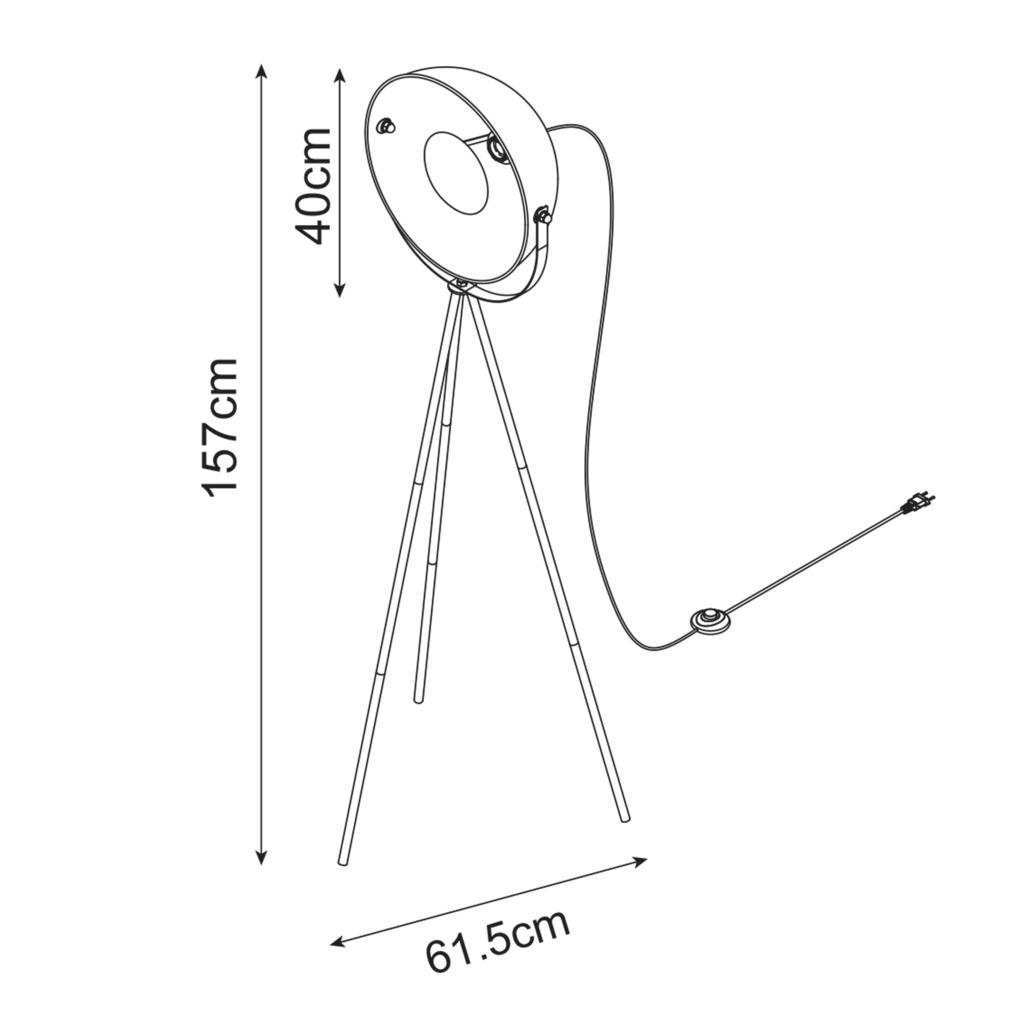 Lampa podłogowa loftowa czarno-złota LARC - outlet