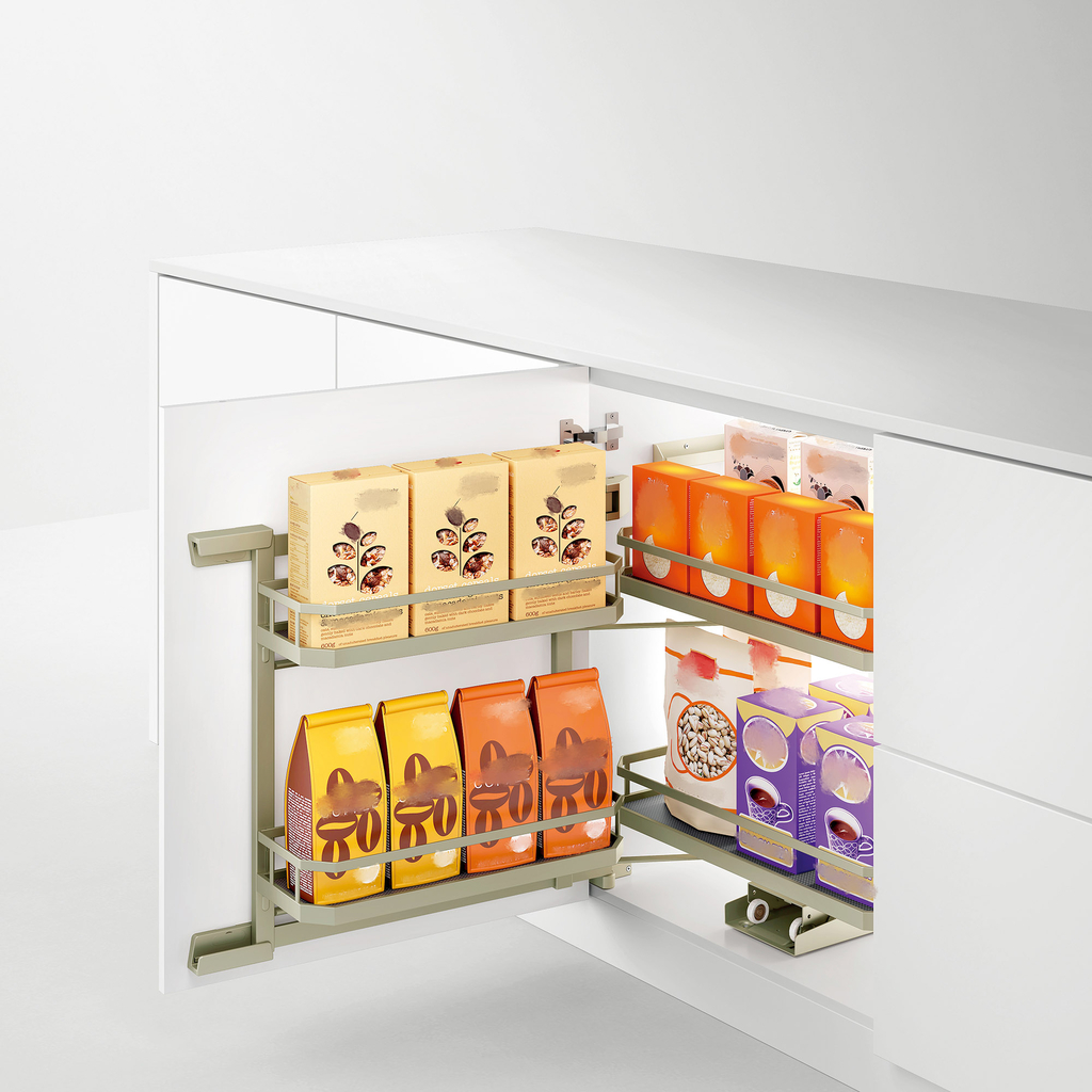 W szafce wyposażonej w wysuwane kosze umieścisz produkty żywnościowe, przyprawniki lub butelki.