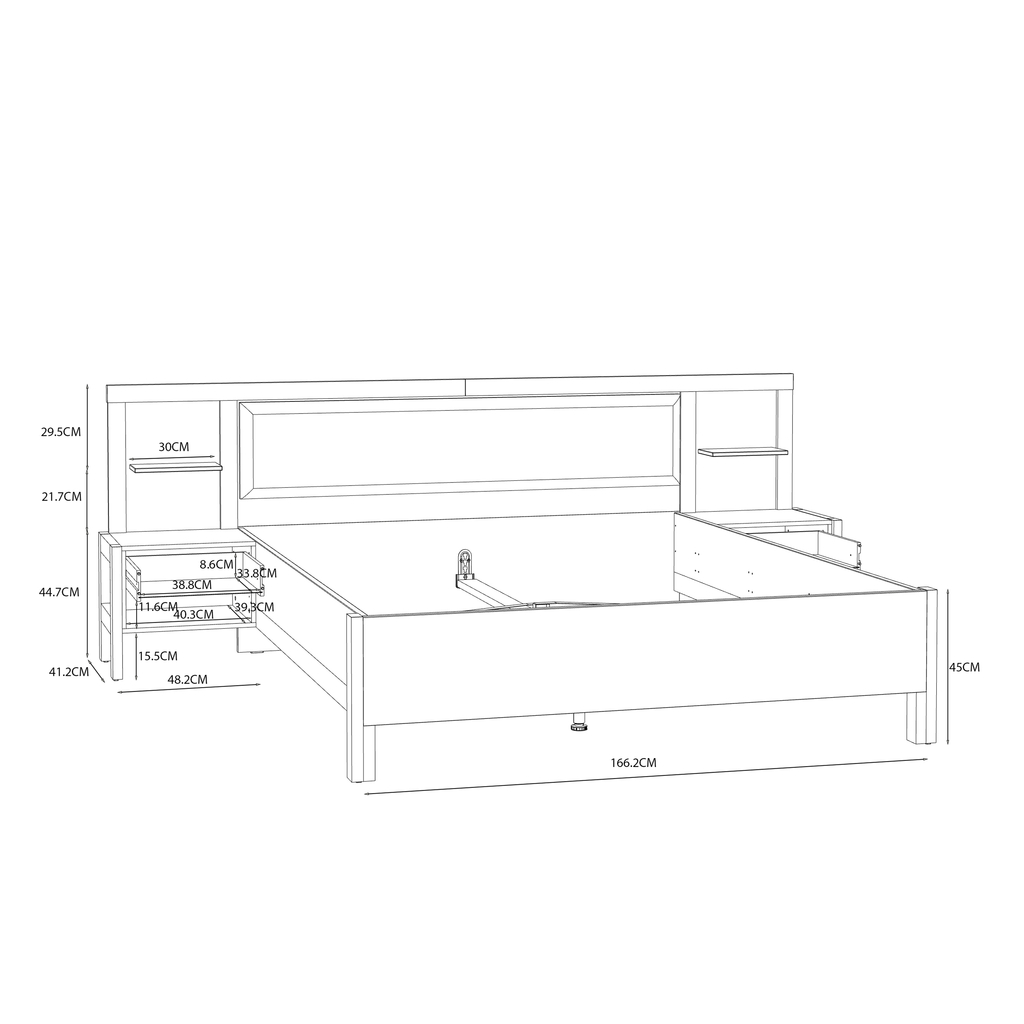 Łóżko z szafkami nocnymi HOYVIK 160x200 2S