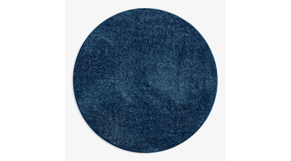 Dywan okrągły ciemnoniebieski CLEVER 130 cm wykonany z przędzy polipropylenowej. 