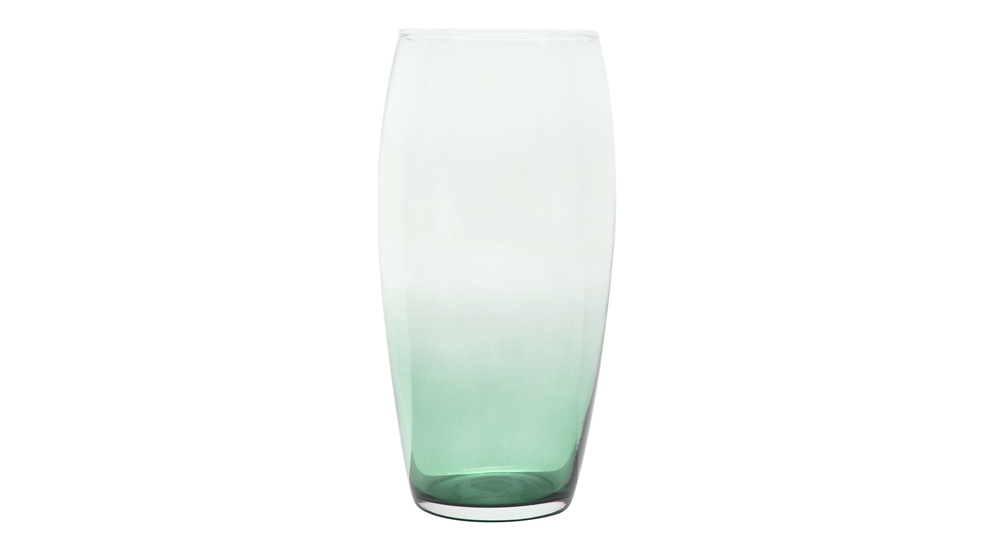 Wazon szklany PLAMA OMBRE zielony 26 cm