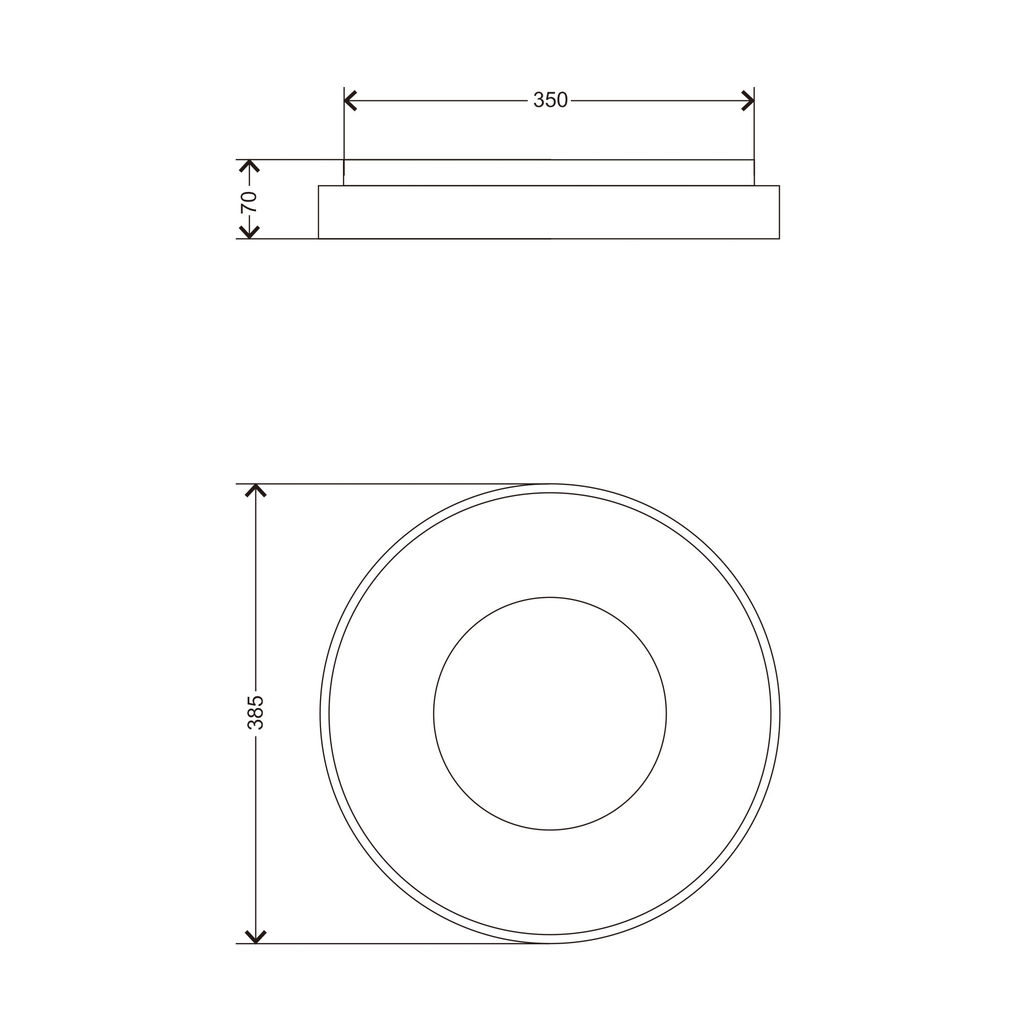 Plafon LED 24W czarny ESPINO z pilotem 38,5 cm