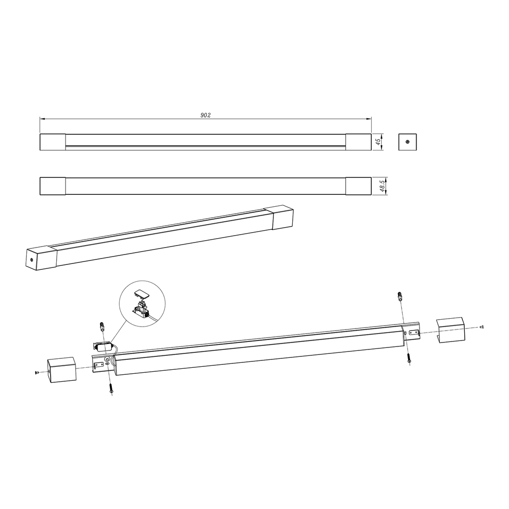 Kinkiet łazienkowy LED IP44 nikiel PARKS 90,2 cm