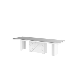 Stół rozkładany KOLOS MAX biały połysk / szary mat