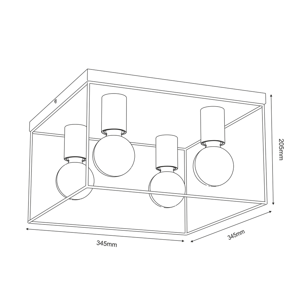 Lampa sufitowa czarno-złota HOMEN IV