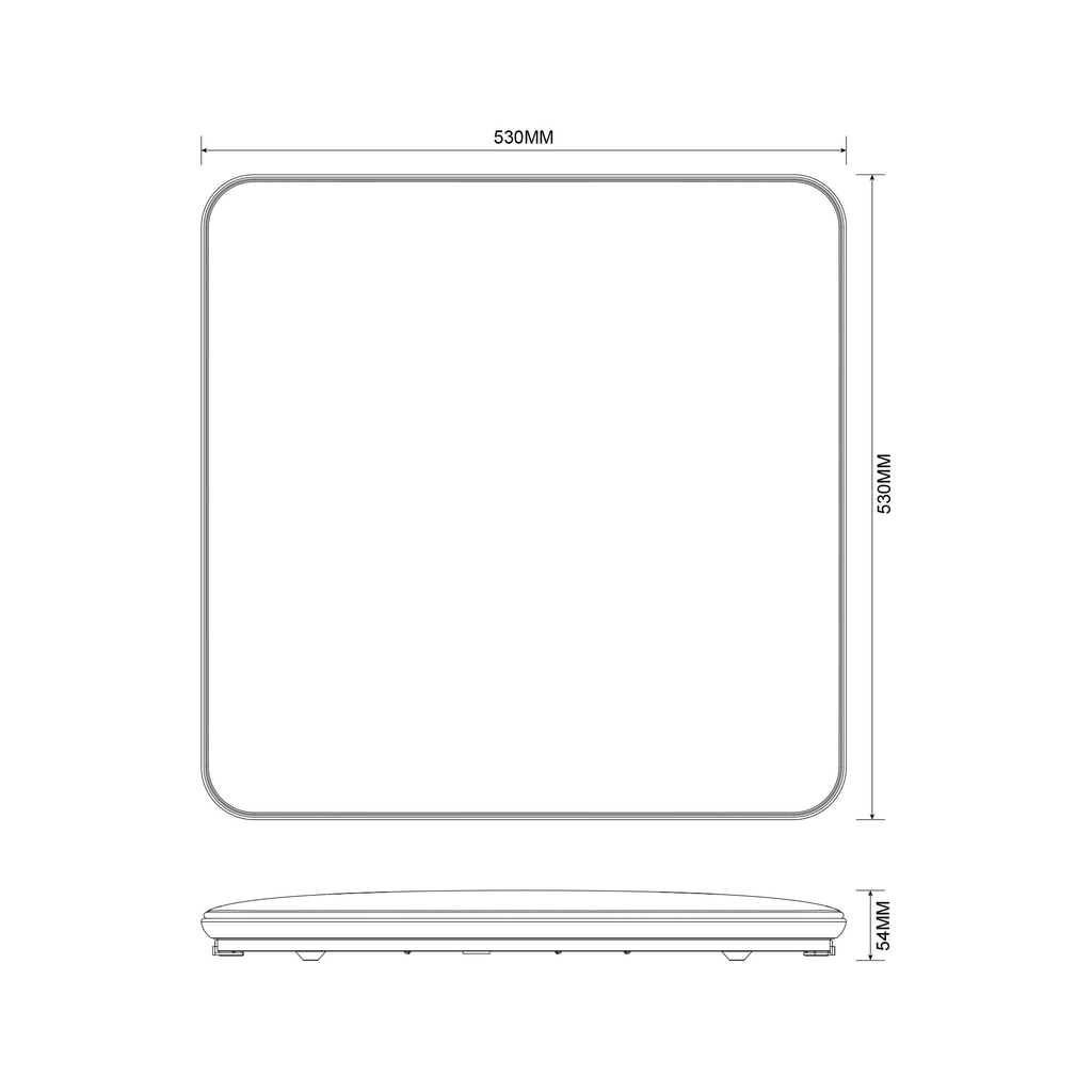 Plafon kwadratowy LED 50W chrom OMAR 53 cm