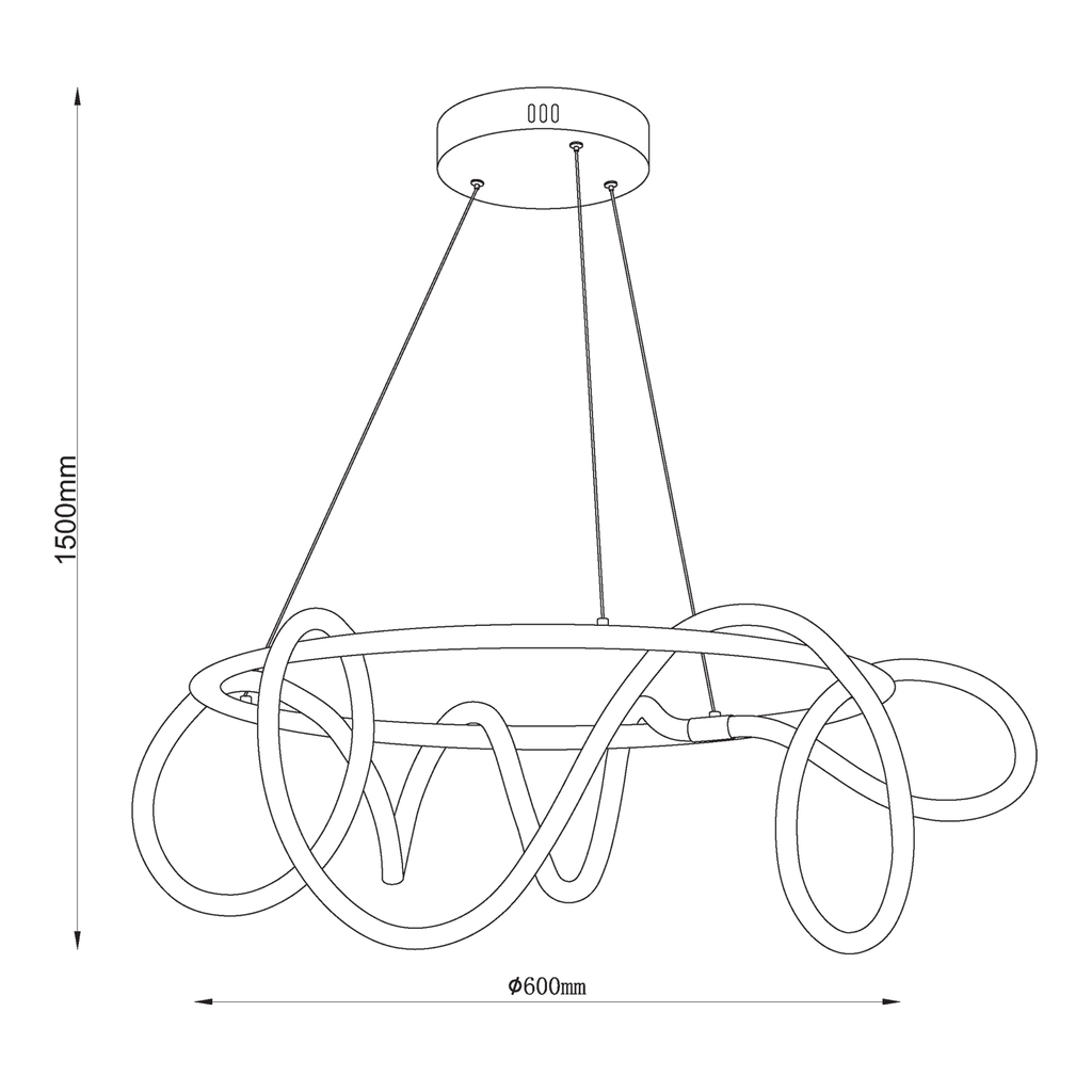 Lampa wisząca LED z pierścieniem czarna BALBO - outlet