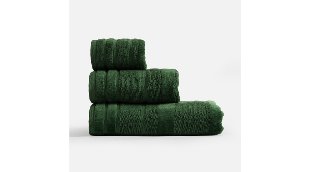 Zielone ręczniki z bawełny w różnych rozmiarach