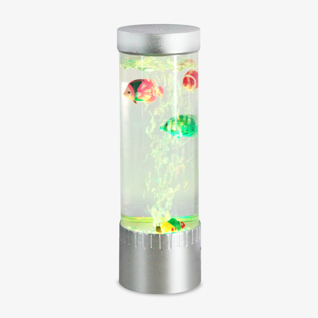 Lampa stołowa dekoracyjna LED USB RGB srebrna AQUA 32 cm