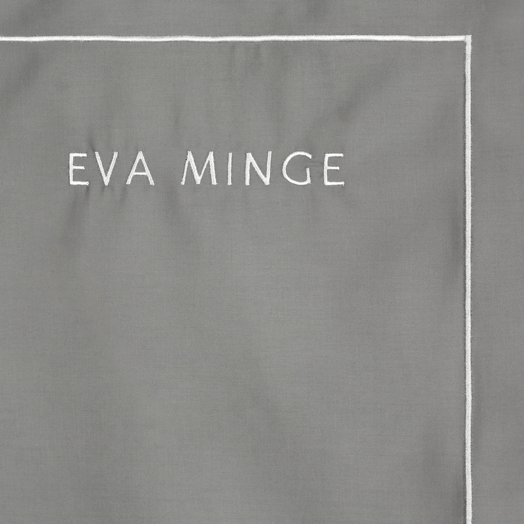 Pościel z satyny bawełnianej szaro-srebrna EVA MINGE 160x200 cm