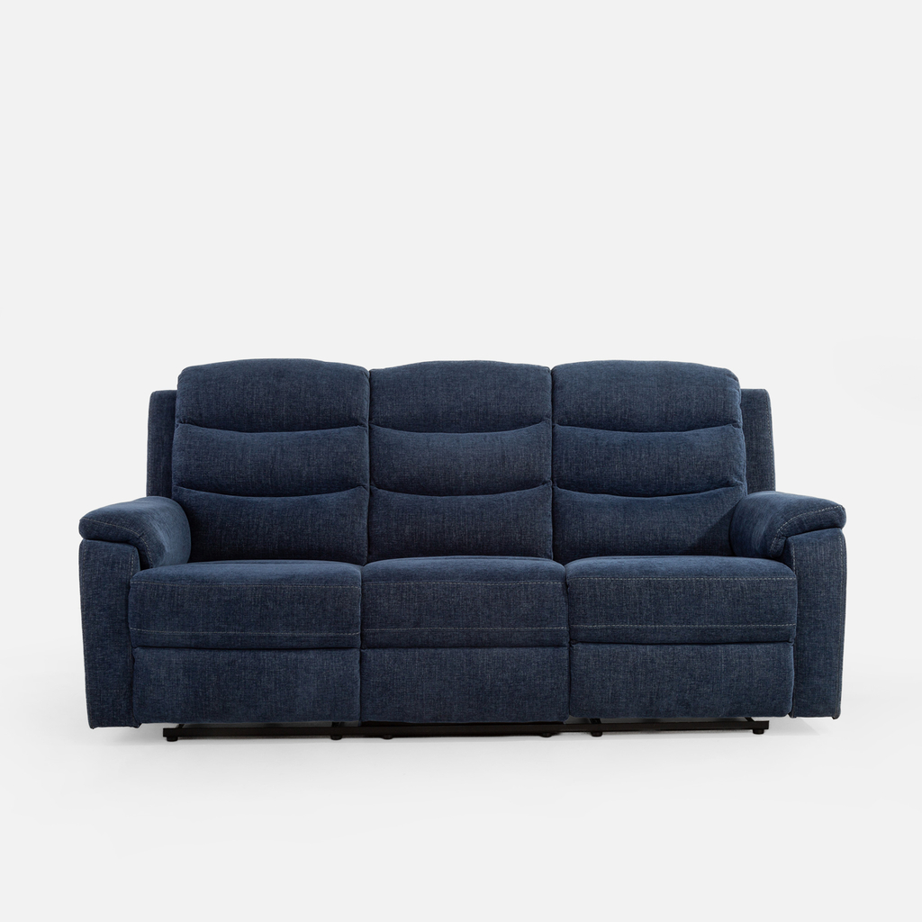 Sofa 3-osobowa z welurem w kolorze niebieskim