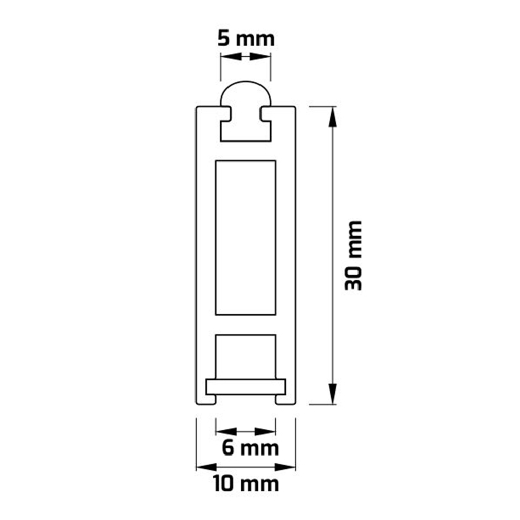 Drążek INFIT szary do szafy ADBOX 49,2 cm