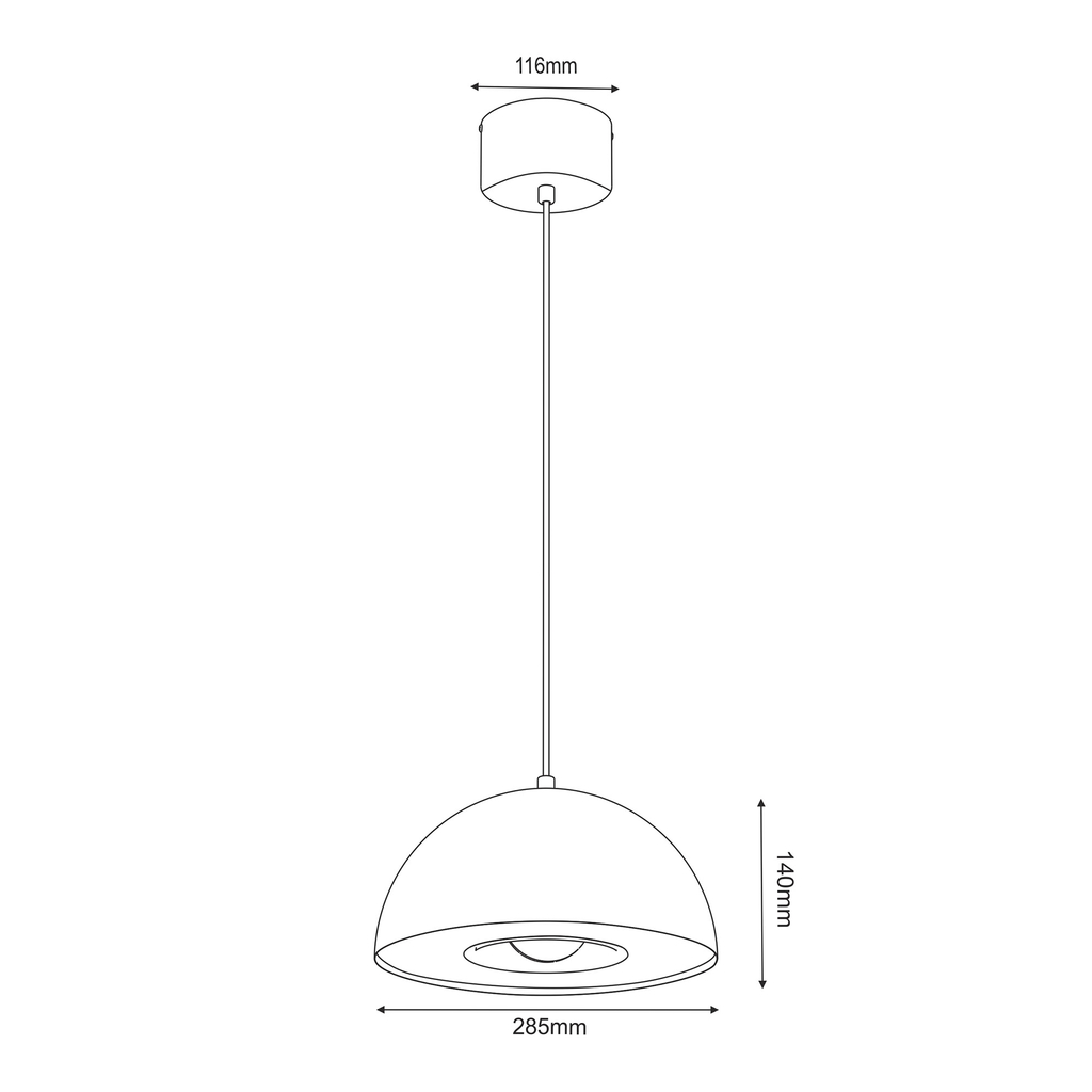 Lampa wisząca czarna jasne drewno ELGUND 28 cm