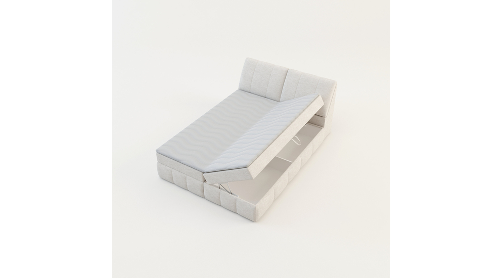 Łóżko kontynentalne kremowe LORENZO HR 160x200 cm