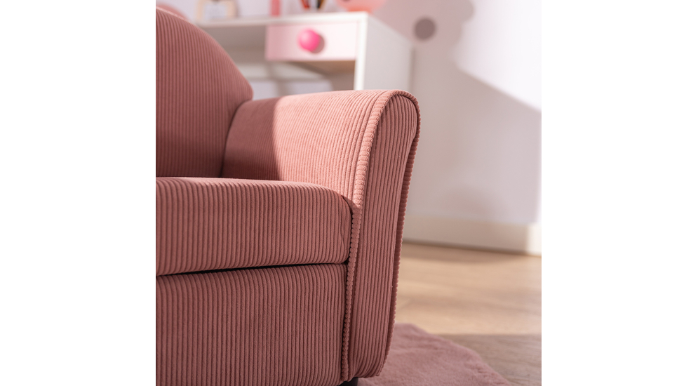 Fotel sztruksowy różowy ANINIO