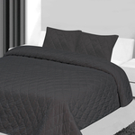 Narzuta na łóżko z poszewkami ciemnoszara MAROKO 200x220 cm
