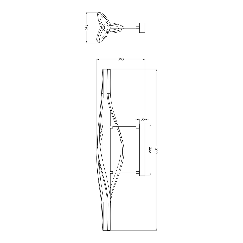 Lampa sufitowa LED drewniana czarna BAEZ