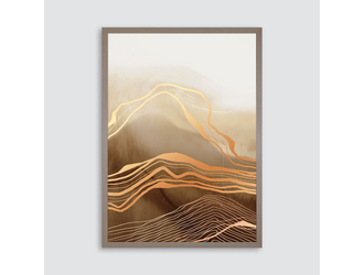 Obraz w brązowej ramie BROWN WAVES I 50x70 cm