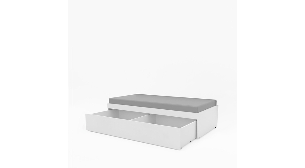 Łóżko z materacem i szufladą bez uchwytów REPLAY