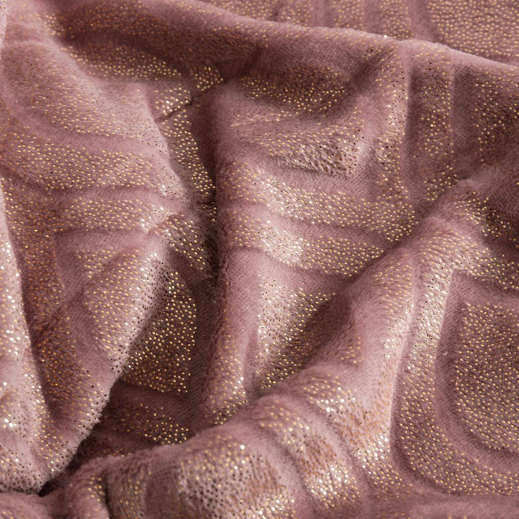 Koc różowy JASMINE 130x160 cm z poliestru.