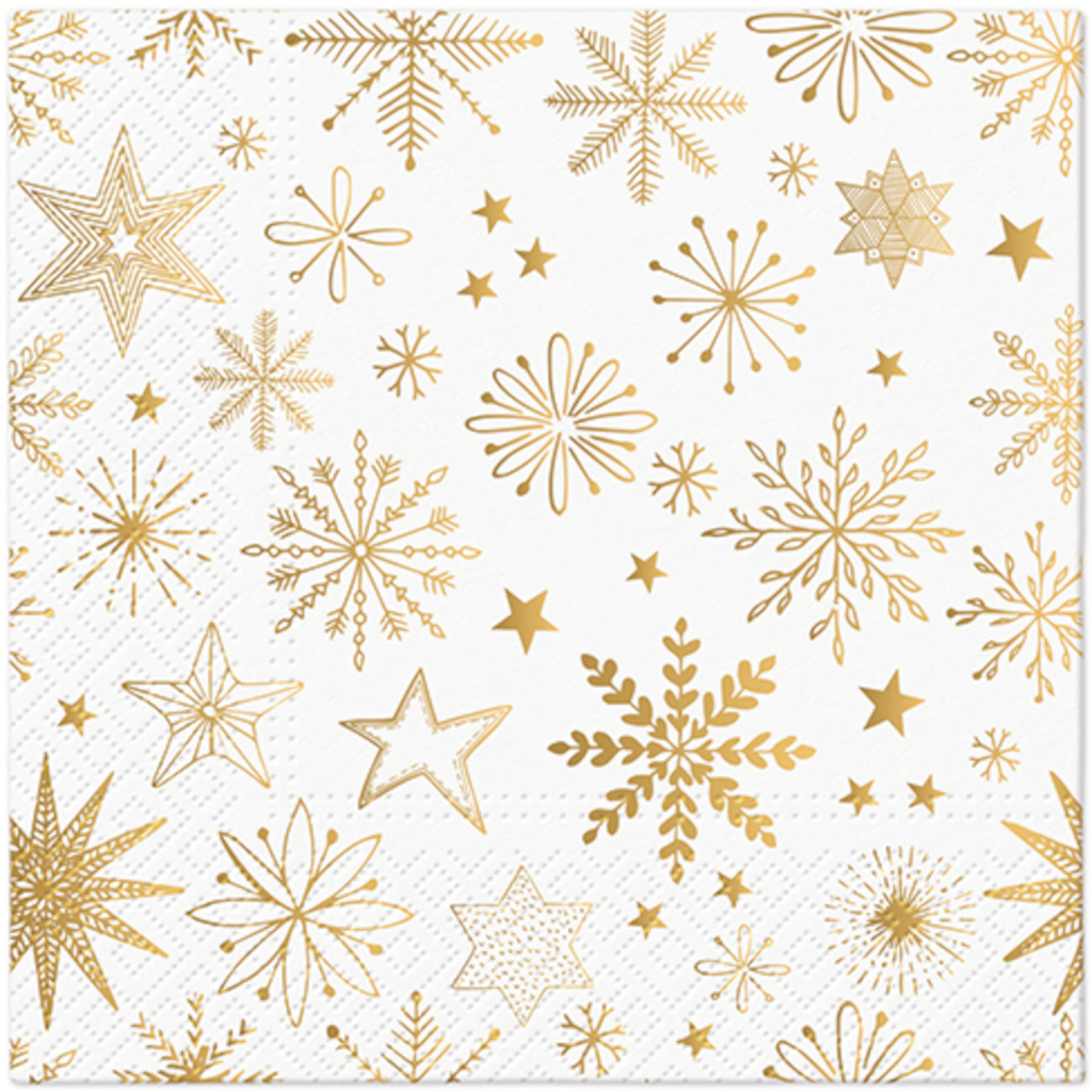 Serwetki bożonarodzeniowe SHINY SNOWFLAKES 20 szt.