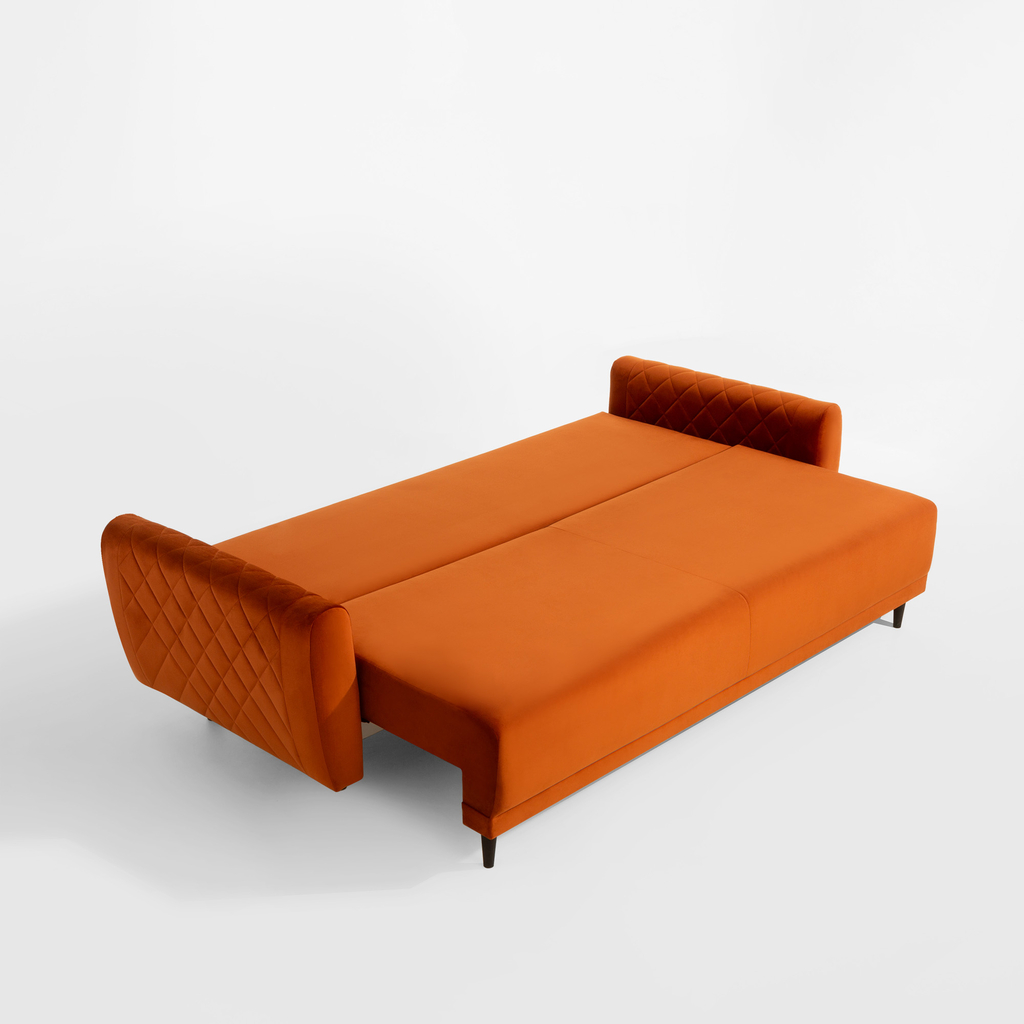 Sofa welurowa ruda ROMA