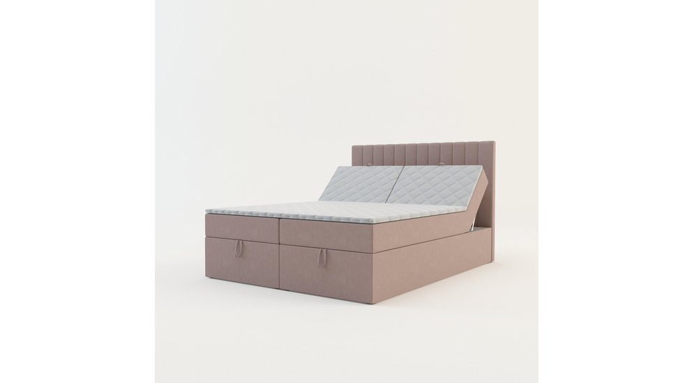 Łóżko kontynentalne różowe LIMAND FUNDAMENTO 160x200 cm