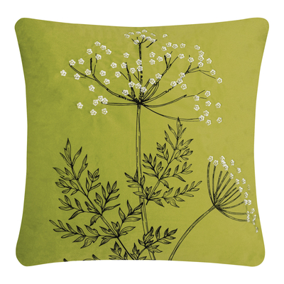 

Salony Agata Poszewka welurowa z haftem zielona ANISE 45x45 cm